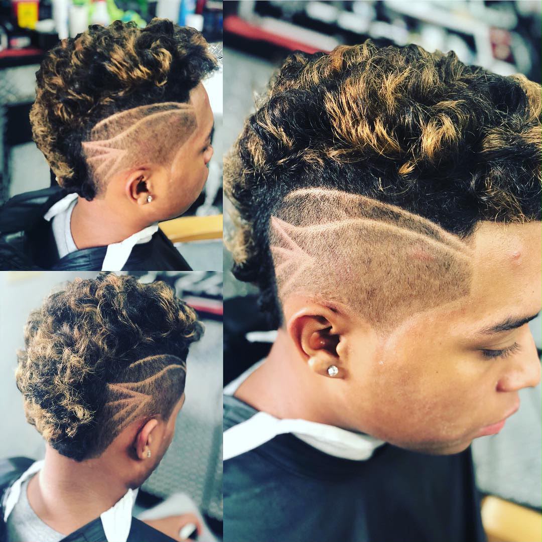 Curly top with sculpted line design