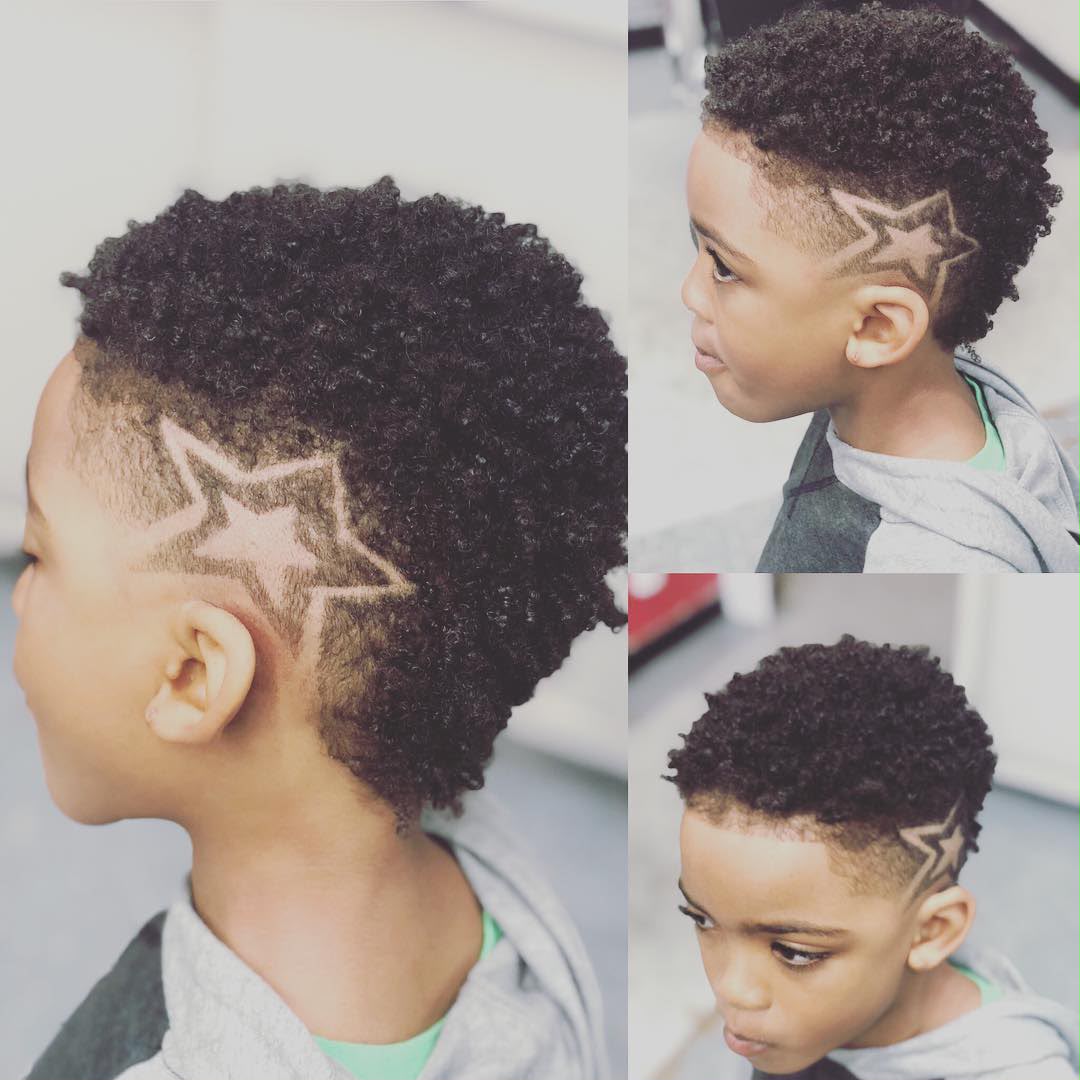 Kids star hair design with taper