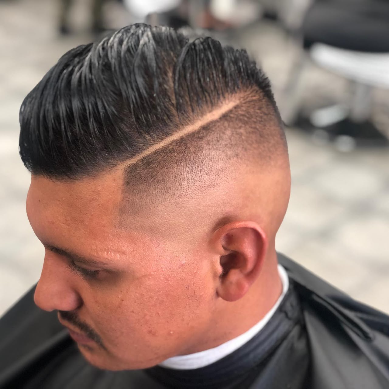 Skin fade with razor part